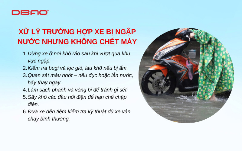 cách xử lý xe máy bị ngập nước